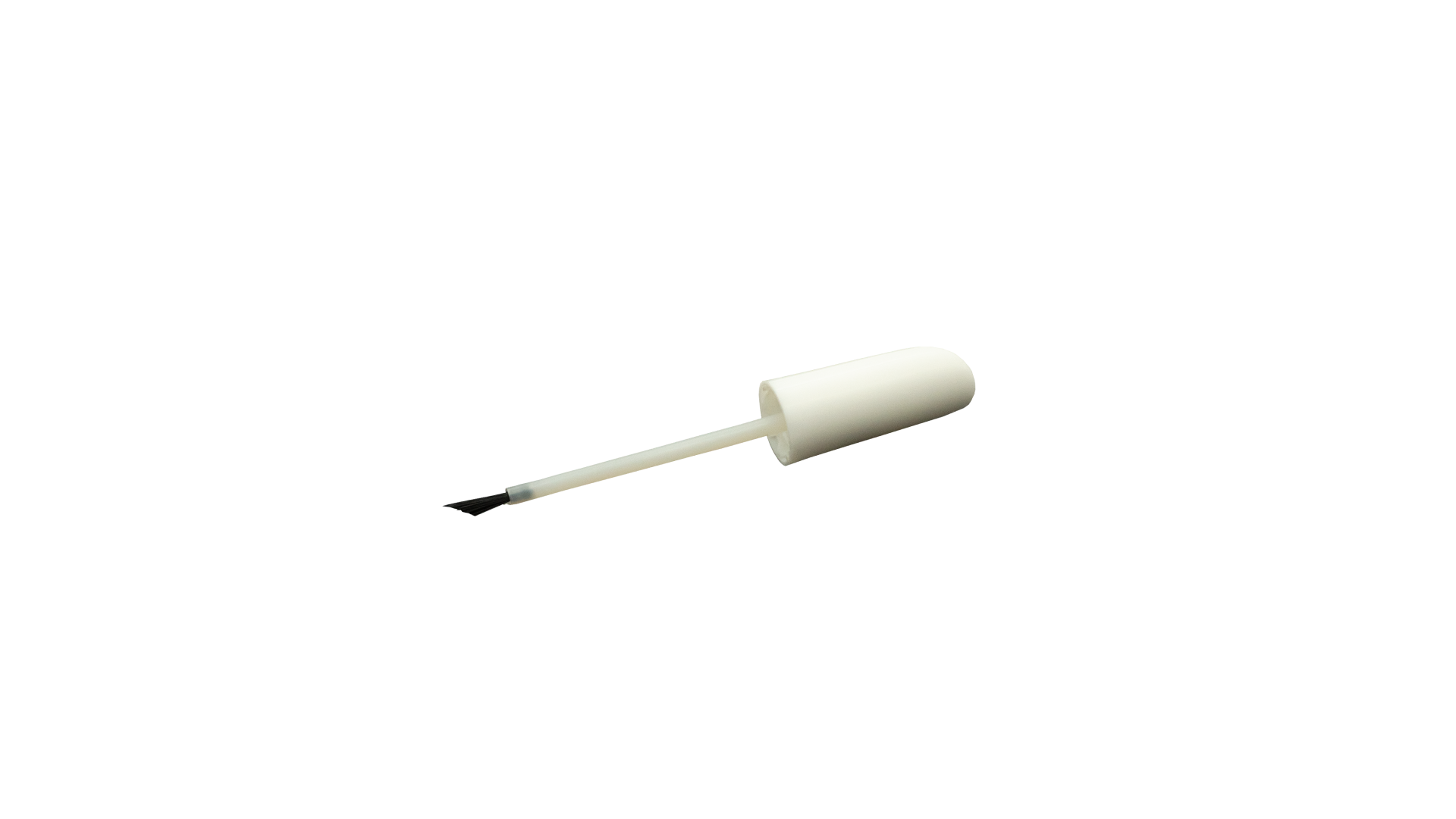 A cap from the JOWUA Touch-up Paint for Tesla Model S/3/X/Y, featuring an ultra-thin brush, is isolated on a white background at an angle. The visible dark bristles are ideal for precise applications or touching up Tesla paint chips with accuracy.